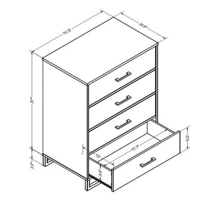 Mixed Material 4 Drawer Dresser - Room Essentials™ - Image 5
