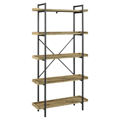 68" 5 Tray Shelf Urban Pipe X Back Bookshelf - Saracina Home - Image 2