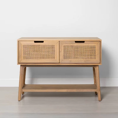 Wood & Cane Console Table With Pull-Down Drawers - Hearth & Hand™ With Magnolia - Image 10