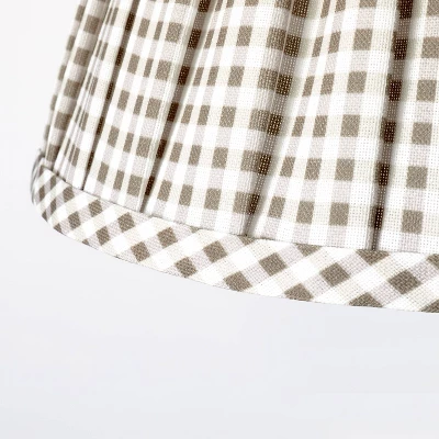 Ceramic Table Lamp With Gingham Print Pleated Shade White (Includes LED Light Bulb) - Threshold™ Designed With Studio McGee - Image 3