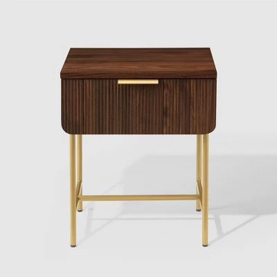 Modern Reeded 1 Drawer Side Table - Saracina Home - Image 9