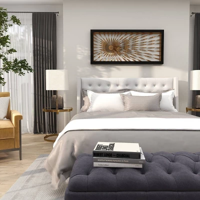 Metal Sunburst Coiled Ribbon Wall Decor With Black Frame Gold - Olivia & May - Image 13