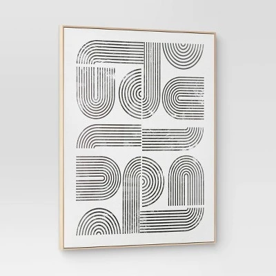 45" X 55" Line Art I Framed Kraft Wall Canvas - Threshold™ - Image 2