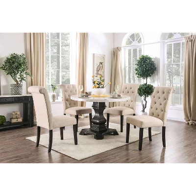 Buckley Round Dining Table White/Black - HOMES: Inside + Out - Image 3