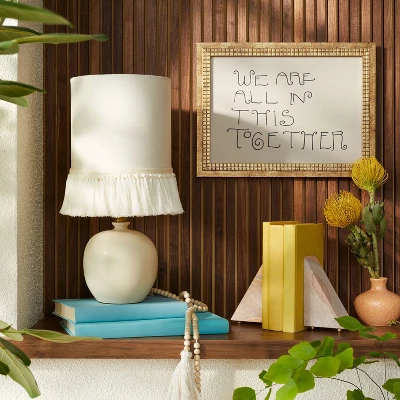 Small Table Lamp With Fringe Shade Off-White (Includes LED Light Bulb) - Opalhouse™ Designed With Jungalow™ - Image 2