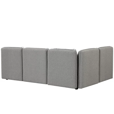 122.8" Minimalist Convertible Modular Sofa, Upholstered Sectional Sofa Couch With 5 Pillows-ModernLuxe - Image 11