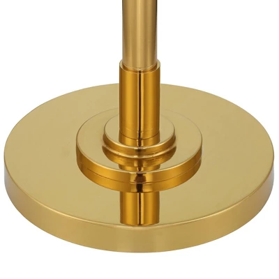 Possini Euro Design Kinsey Modern Downbridge Floor Lamp 67" Tall Warm Brass Metal Stone Pattern Glass Shade For Living Room Reading Bedroom Office - Image 4