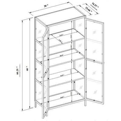 60" Crystal Cove Glass Cabinet Black - Threshold™ Designed With Studio McGee - Image 7