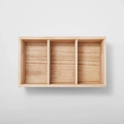 3 Compartment Light Wood Crate Natural - Brightroom™ - Image 2