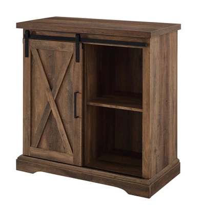 Tertia Industrial Accent Cabinet With Sliding X Barn Door - Saracina Home - Image 9