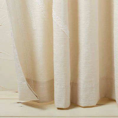 1pc Light Filtering Sunburst Window Curtain Panel Ivory - Opalhouse™ Designed With Jungalow™ - Image 2