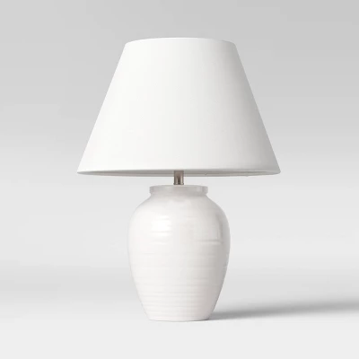 Turned Ceramic Table Lamp White - Threshold™ - Image 5