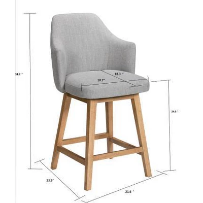 Kinston Swivel Curved Back Upholstered Counter Height Barstool - Threshold™ - Image 6