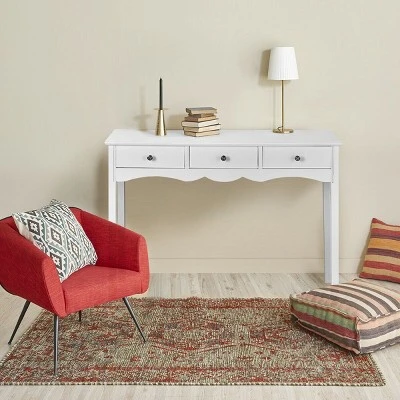 Costway Console Table Hall Table Side Table Desk Accent Table 3 Drawers Entryway White - Image 4