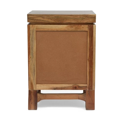 Wadley Boho Handcrafted Acacia Wood Nightstand Natural - Christopher Knight Home - Image 6