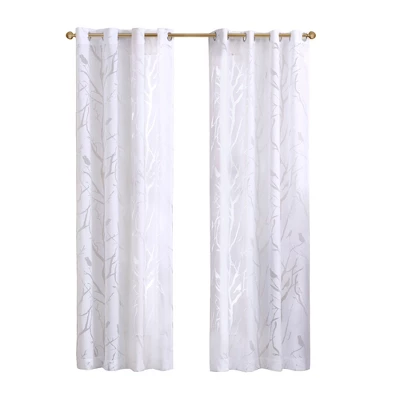 Layla Sheer Bird Window Curtain Panel - Image 4