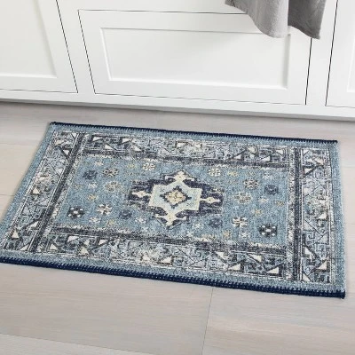 Vintage Persian Medallion Kitchen Rug Blue - Threshold™