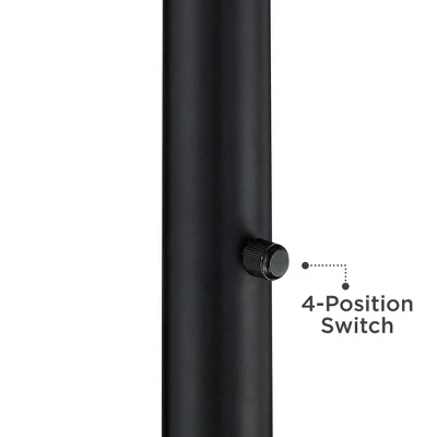 Possini Euro Design Modern Torchiere Floor Lamp Light Blaster LED 72.25" Tall Antique Brass And Matte Black Opal Glass For Living Room Bedroom - Image 3