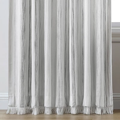 1pc 50"x84" Light Filtering Striped Curtain Panel Gray - Threshold™ - Image 2