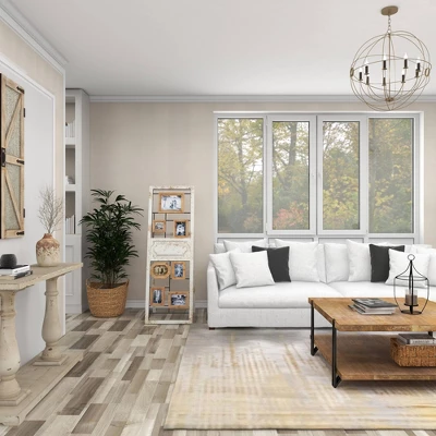 Wood 6 Slot Wall Photo Frame With Floor Stand Brown - Olivia & May - Image 6