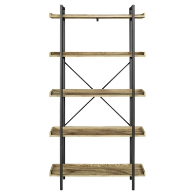 68" 5 Tray Shelf Urban Pipe X Back Bookshelf - Saracina Home - Image 3