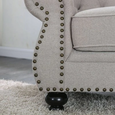 Irving Tufted Loveseat Light Gray - HOMES: Inside + Out - Image 3