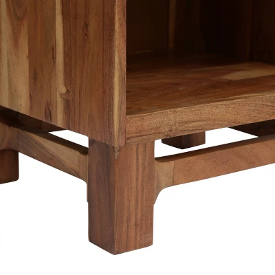 Wadley Boho Handcrafted Acacia Wood Nightstand Natural - Christopher Knight Home - Image 7