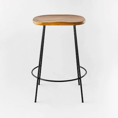 Metal Base Counter Height Barstools With Wood Seat Brown - Threshold™ Designed With Studio McGee - Image 2