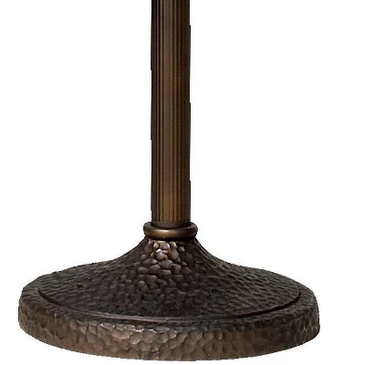 Franklin Iron Works Rustic Farmhouse Mission Torchiere Floor Lamp 71 1/2" Tall Roman Bronze 3-Light Frosted Champagne Amber Glass For Living Room - Image 4