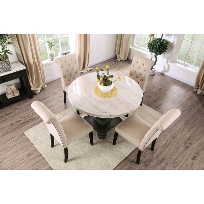 Buckley Round Dining Table White/Black - HOMES: Inside + Out - Image 5