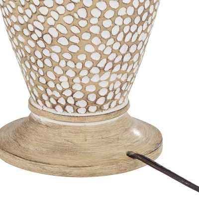 360 Lighting Cody Rustic Farmhouse Table Lamps 24 1/2" High Set Of 2 Beige Textured Pebble Drum Shade For Bedroom Living Room Bedside Nightstand House - Image 6