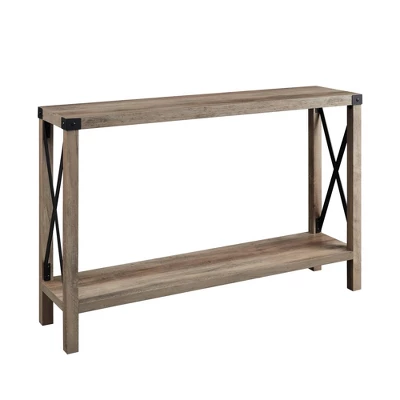 Sophie Rustic Industrial X Frame Entry Table - Saracina Home - Image 12