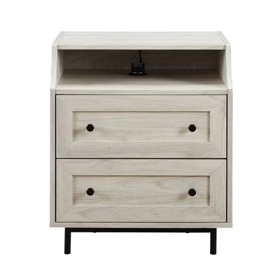 Transitional 2 Drawer Nightstand With USB Port - Saracina Home - Image 3