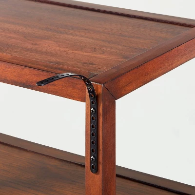 40" 4-Shelf Wood & Cane Transitional Ladder Bookshelf - Brown - Hearth & Hand™ With Magnolia - Image 5