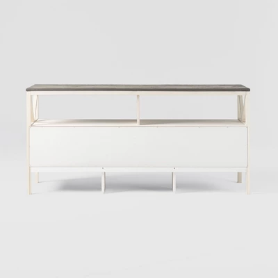 Farmhouse 3 Drawer Wood TV Stand For TVs Up To 65" - Saracina Home - Image 12