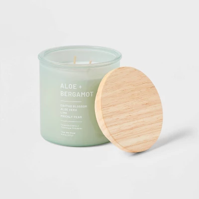 Glass Jar Aloe And Bergamot Candle Green - Threshold™ - Image 2