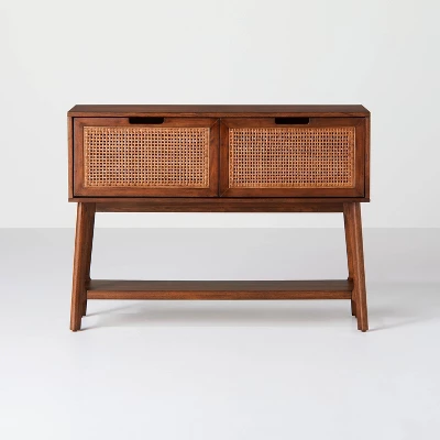 Wood & Cane Console Table With Pull-Down Drawers - Hearth & Hand™ With Magnolia - Image 11