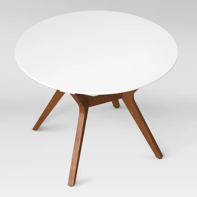 42" Emmond Mid-Century Modern Round Dining Table Natural/White - Threshold™ - Image 2