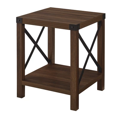 Sophie Rustic Industrial X Frame Side Table - Saracina Home - Image 4