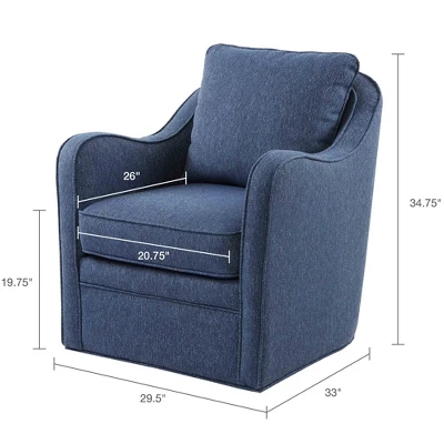 Mitchell Wide Seat Swivel Armchair - Madison Park - Image 7
