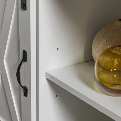 Transitional Sliding Barndoor Highboy TV Stand For TVs Up To 58" - Saracina Home - Image 10