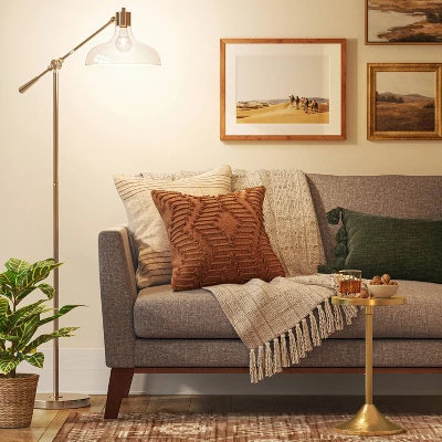 Crosby Bell Floor Lamp Brass With Glass Shade - Threshold™ - Image 2