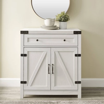 Clarabelle Rustic Farmhouse Barn Door Accent Cabinet - Saracina Home - Image 2