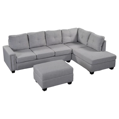 108" Reversible L-Shape Sectional Sofa Couch With Storage Ottoman-ModernLuxe - Image 5