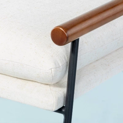 Cushioned Metal & Wood Bench - Cream/Black - Hearth & Hand™ With Magnolia - Image 3