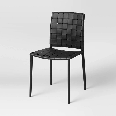 Wellfleet Woven Leather Metal Base Dining Chair - Threshold™ - Image 2
