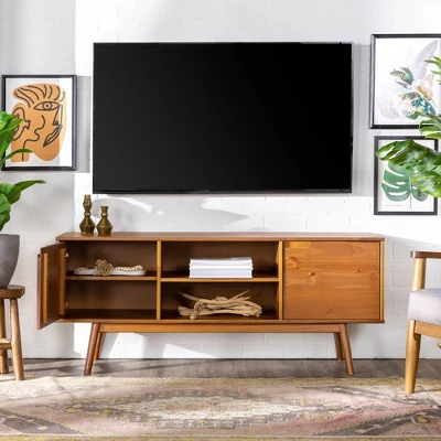 Solid Wood Mid-Century Modern TV Stand For TVs Up To 65" - Saracina Home - Image 10