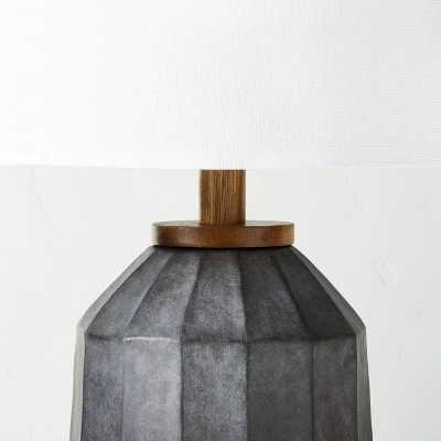 Carved Ceramic Table Lamp Dark Gray (Includes LED Light Bulb) - Hearth & Hand™ With Magnolia - Image 2