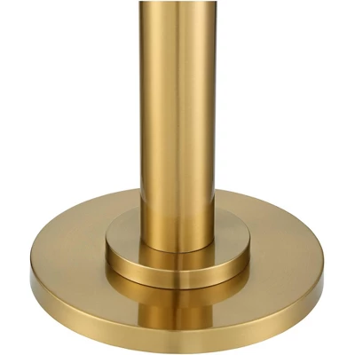 Possini Euro Design Modern Torchiere Floor Lamp 70" Tall Warm Antique Gold Metal Glass Shade For Living Room Reading Bedroom Office Uplight - Image 3