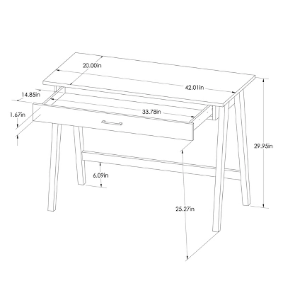 Paulo Wood Writing Desk With Drawer - Threshold™ - Image 7